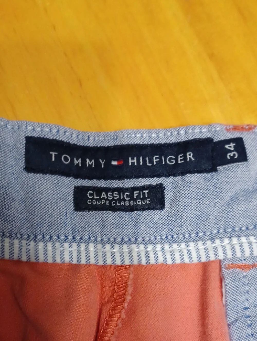 Tommy Hilfiger Men's Coral Pink Flat Front Chino Shorts Size 34